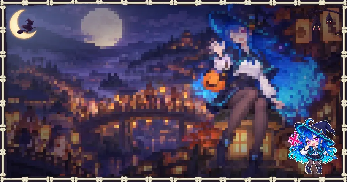 The Bone Border frame around a pixelated moonlit picture