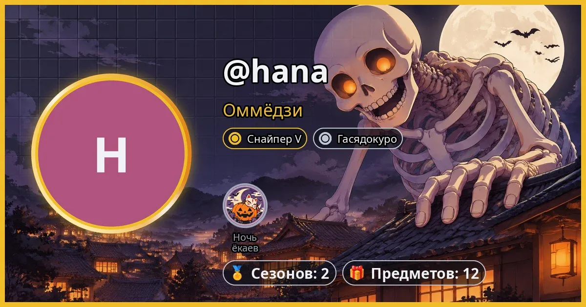 Карточка профиля на баннере «Город Гасядокуро»