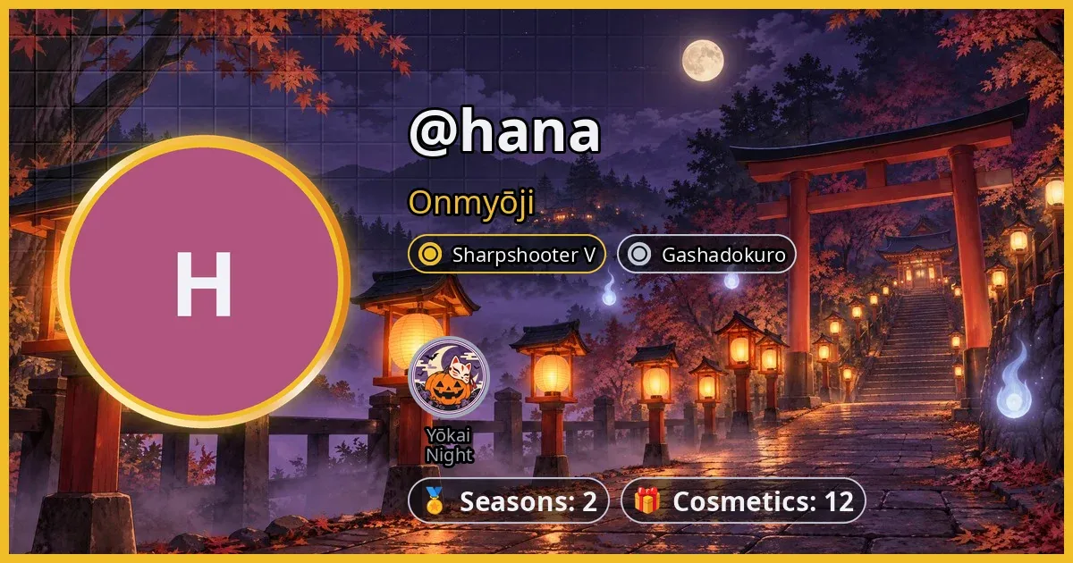 A profile card over the Lantern Shrine banner