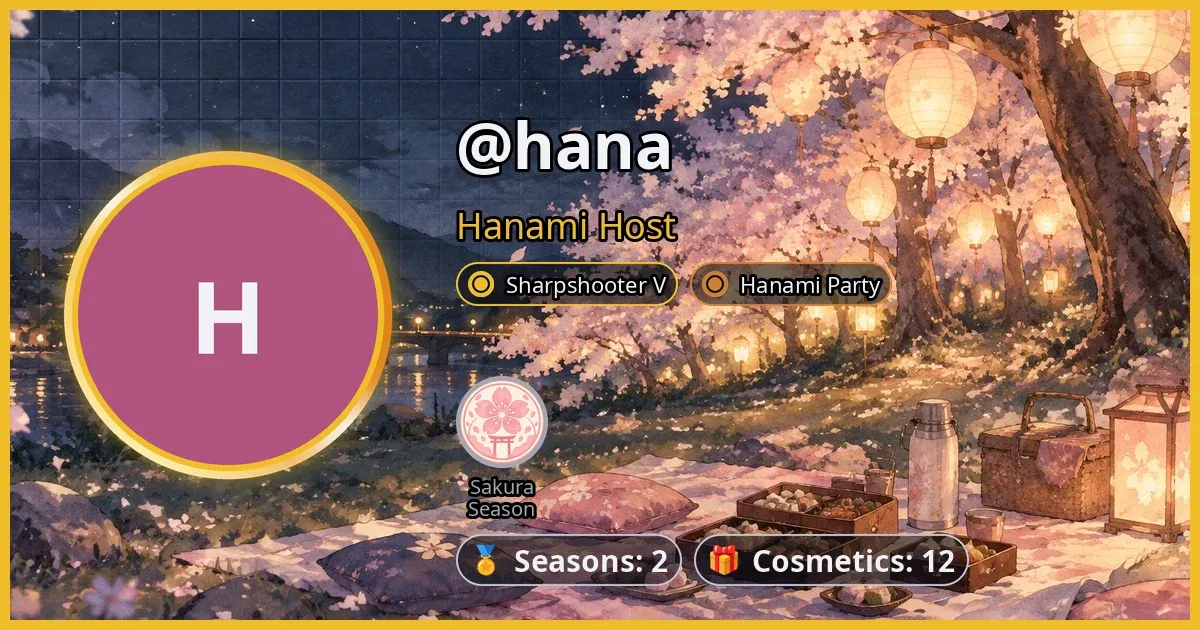 A profile card over the Night Hanami banner