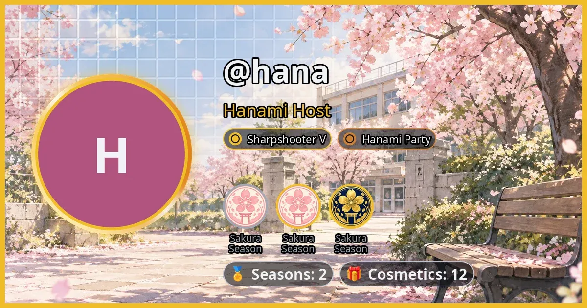 A profile card with three Sakura stamps: the plain one, the one with a gold ring and the golden Sakura+